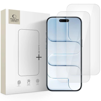 Xham mbrojtës Tech-Protect Glass Fit+, 2 copë, për iPhone 17 Air, transparent