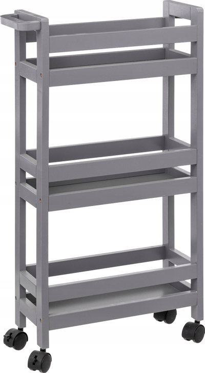 Karrocë organizimi me 3 kate 5 Five Simply Smart, me rrota, 40x15x75 cm, gri beton