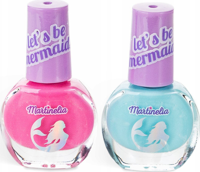 Set llak thonjsh për kalamajt Martinelia Let’s Be Mermaid Nail Duo, 2x4ml, me bazë uji, rozë edhe blu