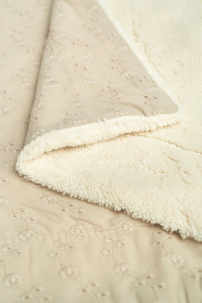Batanije për bebe BLANKET PLUSH EMBROIDERY LINEN, 80x100 cm, me dy anë, bezhë