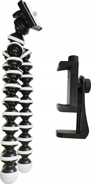 Tripod Viking 4D, mini tripod për shumë punë, me mbajtëse telefoni, bardh e zi