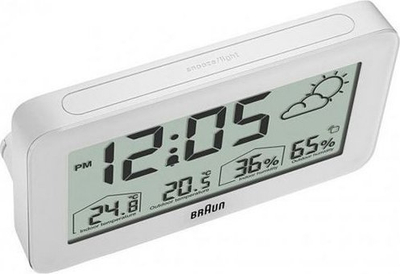 Stacion moti Braun BC13WP, radio DCF77, ekran LCD, i bardhë