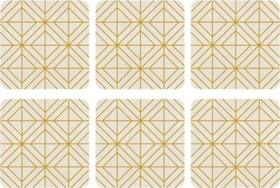 Nënfilxhanë Pimpernel Coasters Luxe, set 6 copë, me figura gjeometrike, ngjyrë e artë