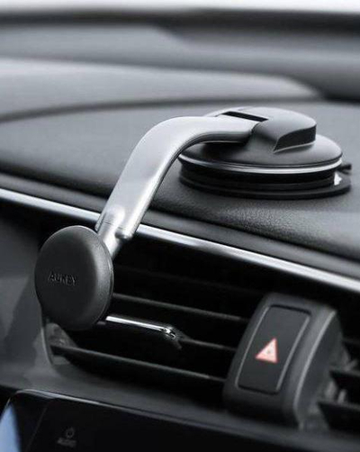 Mbajtëse magnetike për makinë Aukey HD-C49, krah i rregullueshëm, kapje me vakum, gri