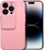 Kuti telefoni silikoni Slide për Apple iPhone 7 8 SE 2020, TPU e hollë, kapak kamere që rrëshqet, rozë
