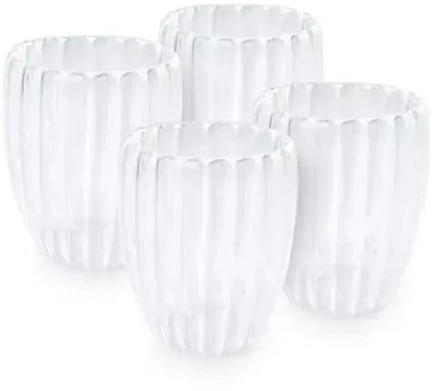 Set gota xhami Olsen Home, me dy shtresa, 4 copë, transparente