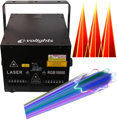 Projektor lazer Evolights RGB V2, 10W, për klub dhe skenë, i zi