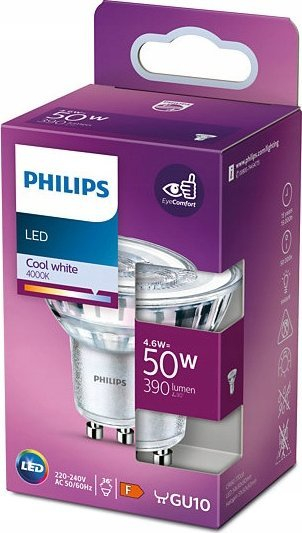 Llambë LED Philips Spot, 4.6W, GU10, dritë e bardhë e ftohtë