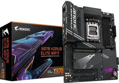 Pllakë amë GIGABYTE X870 AORUS ELITE WIFI7, DDR5, Wi Fi 7, e zezë