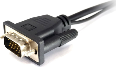 Adaptori Equip VGA në HDMI me audio, kabllo 0.15m, i zi