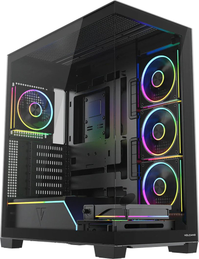 Kuti kompjuteri MODECOM Volcano Stellar Plus ARGB, Midi Tower, 5 ventilatorë ARGB, e zezë