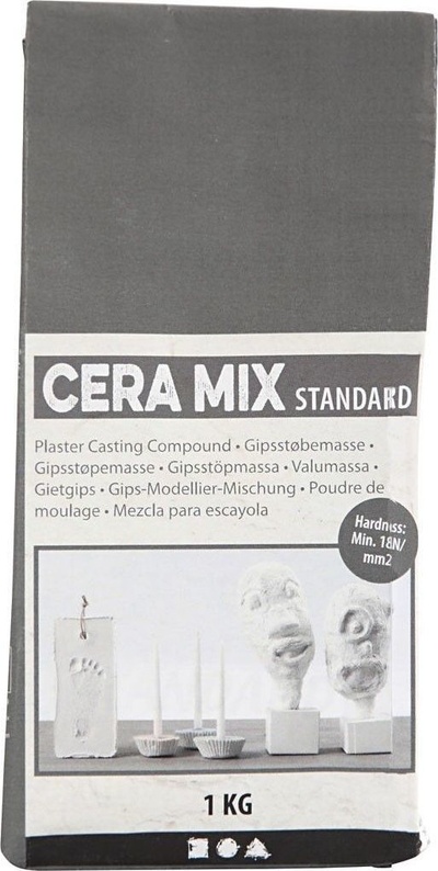 Masa suve Cera-Mix Standard, 1kg, për derdhje figurash, gri e çelët