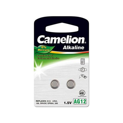 Bateri alkaline Camelion AG12 LR43, 108 mAh, paketim me 2 copë