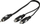 Kabllo adapter audio Vivanco Y, RCA në 2x RCA, 0.2m, e zezë