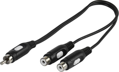 Kabllo adapter audio Vivanco Y, RCA në 2x RCA, 0.2m, e zezë