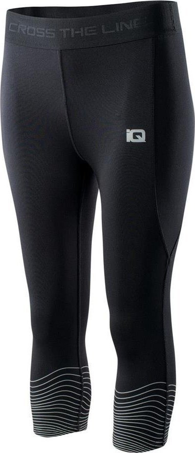 Legginsa sportive IQ Adiha 3/4 Wmns, për goca, reflektuese, të zeza, XL