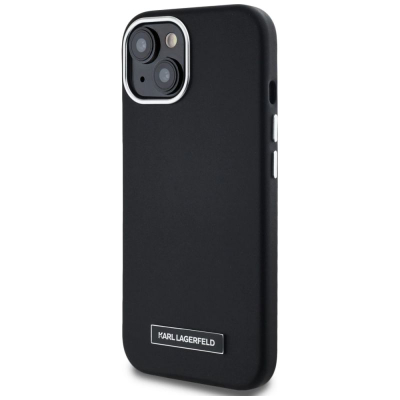Футрола за телефон Karl Lagerfeld FW Metal Plate MagSafe, за iPhone 15 6.1", црна