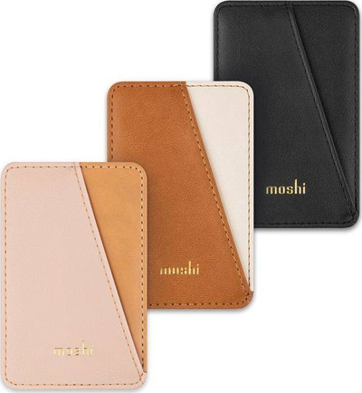 Portofol magnetik Moshi Moshi Slim Wallet, SnapTo System, lëkurë vegane, kafe karamel
