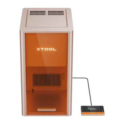 Gravues lazer UV xTool F2 Ultra me konvejor, gravim 3D në xham, portativ, portokalli