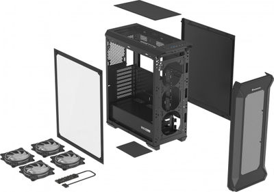 Kasë Genesis IRID 505 ARGB V2, Midi Tower