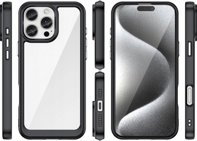 Mbrojtëse telefoni Outer Space Case për iPhone 16 Pro Max, kornizë e verdhë, e zezë