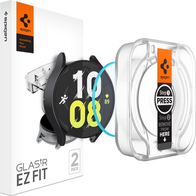 Xham mbrojtës Spigen Glass tR EZ Fit, 2 copë, për Samsung Galaxy Watch6 44mm, transparent