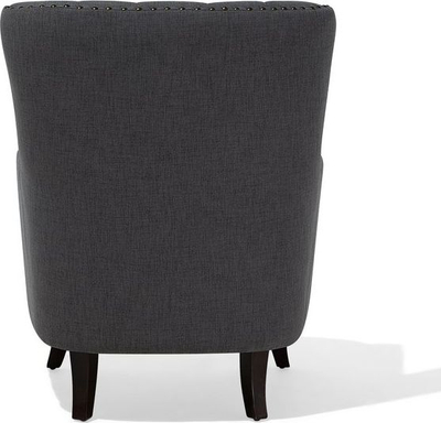 Karrige kolltuk VIBORG II, stil wingback, me stof, gri e errët
