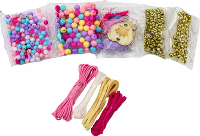 Set për byzylykë për fëmijë Bracelet Making Kit, rruaza dhe varëse druri, kuti në formë luleje, shumëngjyrësh
