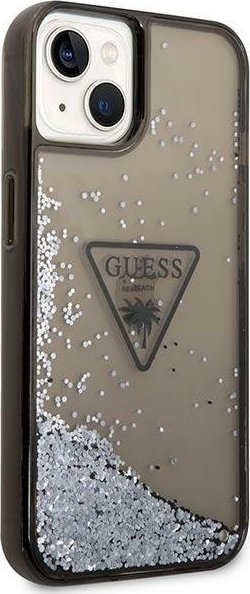 Mbulesë telefoni Guess Liquid Glitter Palm Collection për iPhone 14, hardcase, e zezë