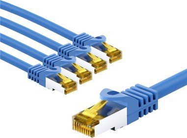 Kabllo rrjeti Goobay CAT7 S/FTP, RJ45, 3 m, set me 5 copa, blu