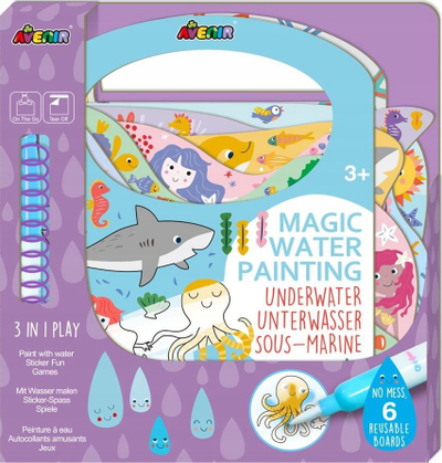 Set pikturimi me ujë Magic Water Painting Kit, 3 në 1, lojëra dhe ngjitësa, shumëngjyrëshe
