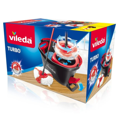 Set mop Vileda Turbo 151153 me kovë, sistem rrotullimi, bisht teleskopik