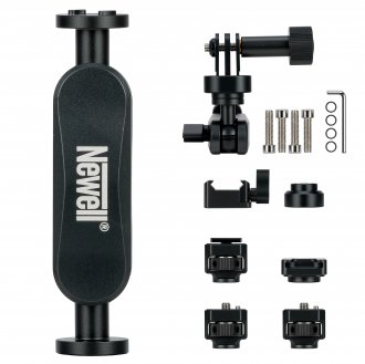 Set montimi Newell Magic Arm, aksesorë për kamera sportive, alumin, i zi