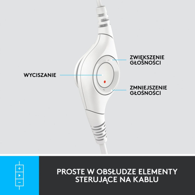Kufje me mikrofon Logitech H390, me kabllo, të bardha 
