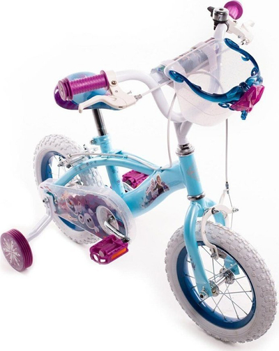Bicikletë për kalamaj Huffy Frozen, 12", me shportë, bojëqielli