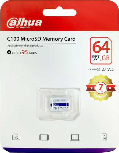 Kartë memorie Dahua C100 microSDXC, 64GB, Class 10 UHS I U3 V30