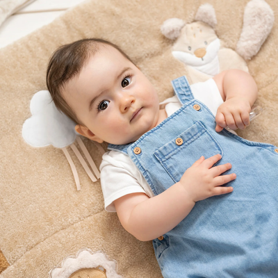 Shtrojë e butë me lodra Nattou Playmat Lion, 100cm, Ernest Light Brown