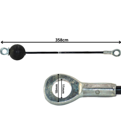 Kabllo çeliku Enero Fit për multi-gym, 5 mm, 362 cm, e zezë