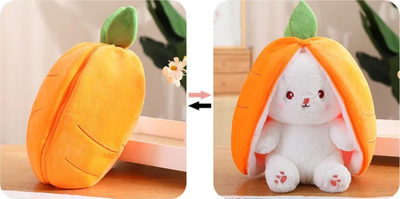 Lepurush pelushi Ciuciubabka Magical Rabbit, 50cm, që kthehet me karrotë, portokalli e bardhë