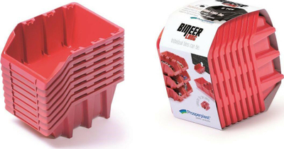 Set me kuti magazinimi Prosperplast, 190x77x120mm, 8 copë, i kuq