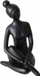 Figurinë zbukuruese Boltze Woman Yoga, 10 cm, e zezë
