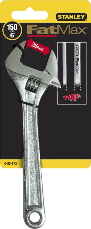 Çelës i rregullueshëm Stanley FatMax, 196 mm, hapje nofullash 26 mm, argjendtë
