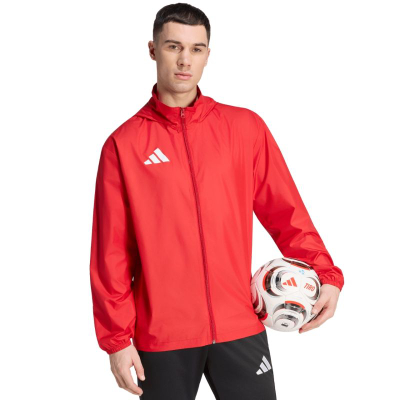 Спортска јакна Adidas Entrada 26, полиестер, со патент, црна