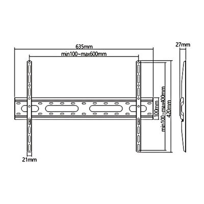 Mbajtëse TV Maclean MC-939, 37-70", 45kg, VESA 600x400, e zezë