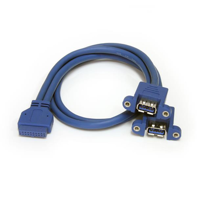Kabllo paneli StarTech USB 3.0, 2 porta, 0.5m, blu