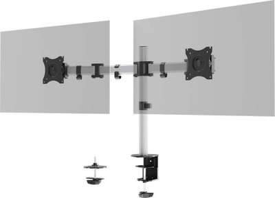 Krah monitori Durable 2 Monitor Mount SELECT, për 2 monitorë, rregullim lartësie, i zi