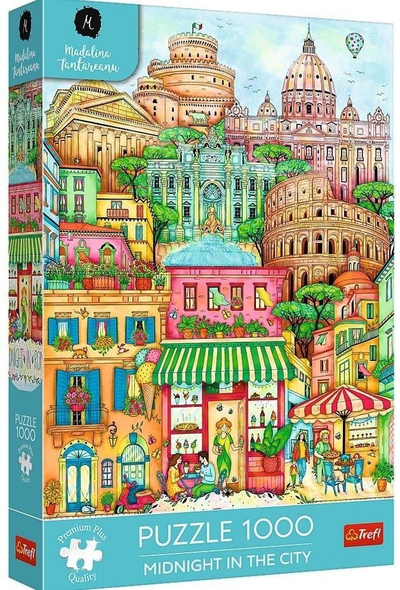 Puzzle Trefl Premium Plus Midnight in Rome, 1000 copa, 68 x 48 cm, shumëngjyrësh