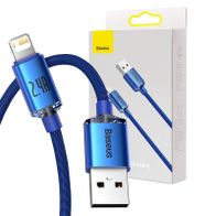 Kabllo USB Baseus Crystal USB A Lightning, 1.2m, 2.4A, blu