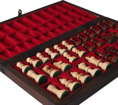 Set shahu MAGIERA RAFAŁ Chess Champion, dru, 35cm, kafe