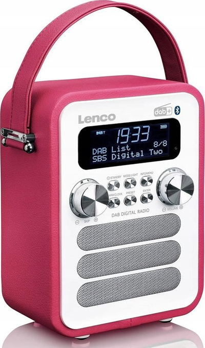 Radio portative Lenco PDR-051, DAB+ FM, Bluetooth, rozë e bardhë
